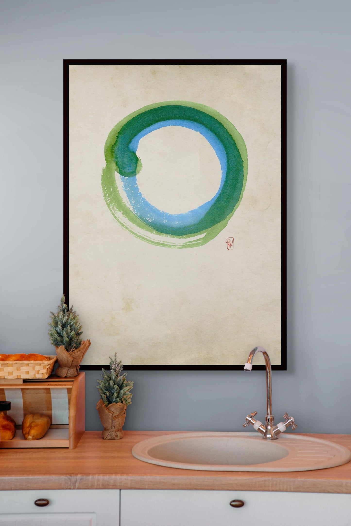 Ensō n°01 – Cercles vert et bleu