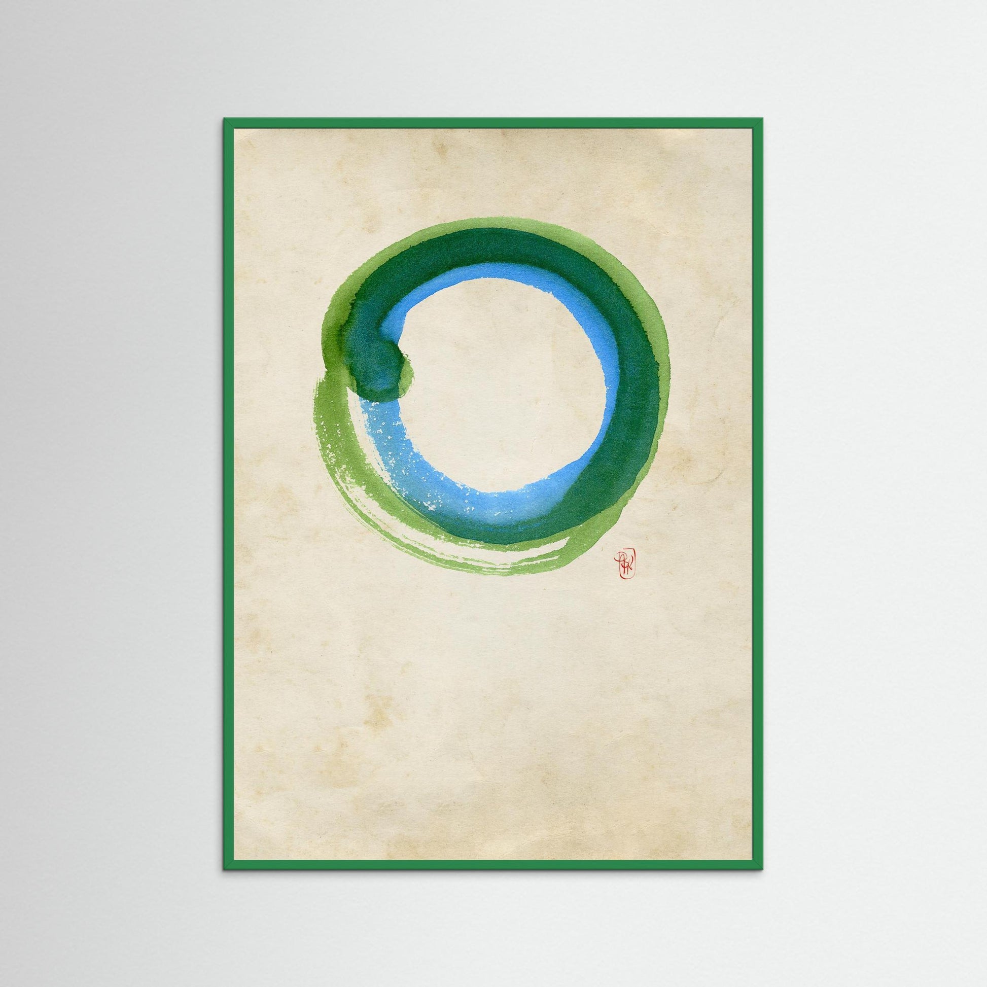 Ensō n°01 – Cercles vert et bleu