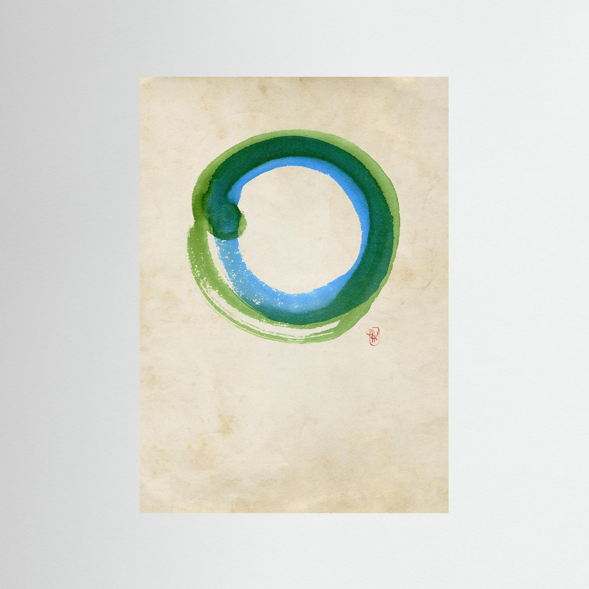 Ensō n°01 – Cercles vert et bleu