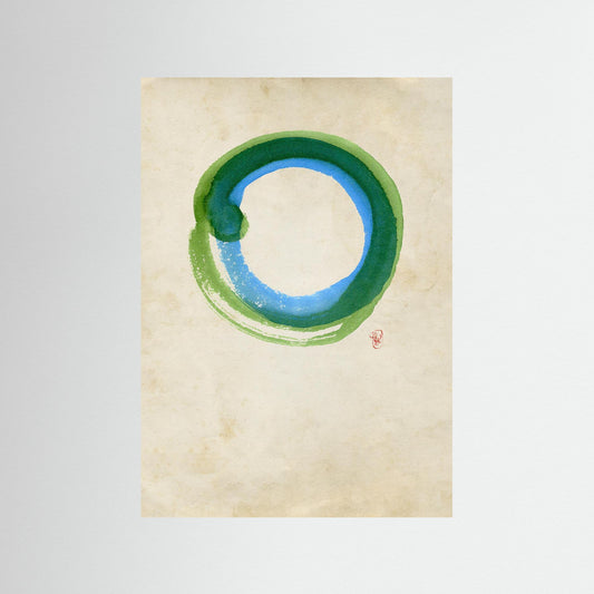 Ensō n°01 – Cercles vert et bleu