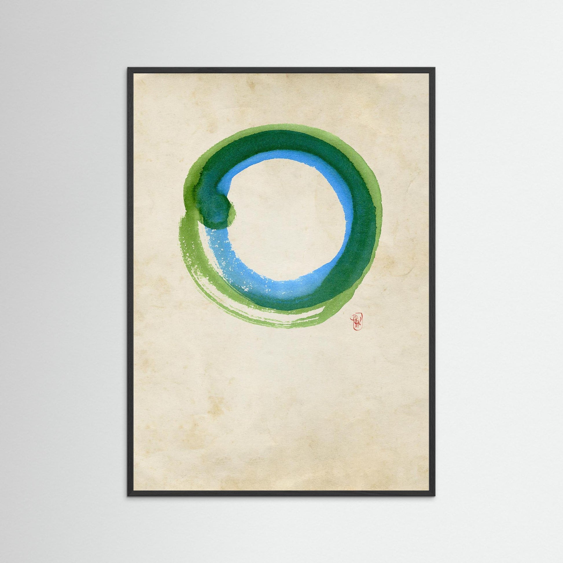 Ensō n°01 – Cercles vert et bleu