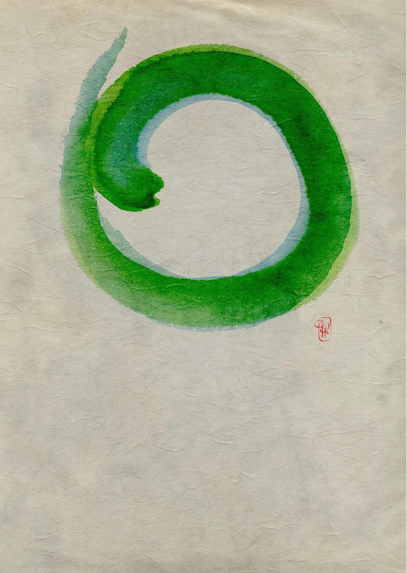 Ensō n°04 – Cercles vert et bleu