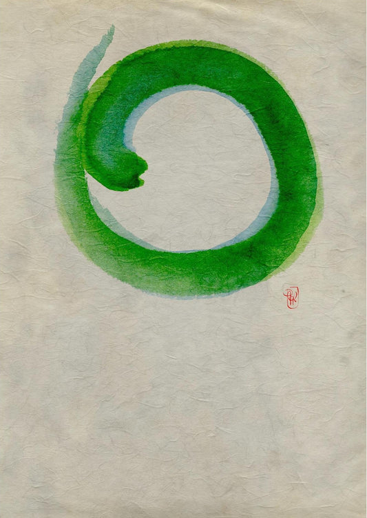 Ensō n°04 – Cercles vert et bleu